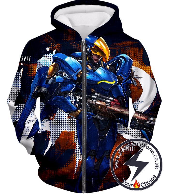 Overwatch Helix International Security Chief Pharah Zip Up Hoodie